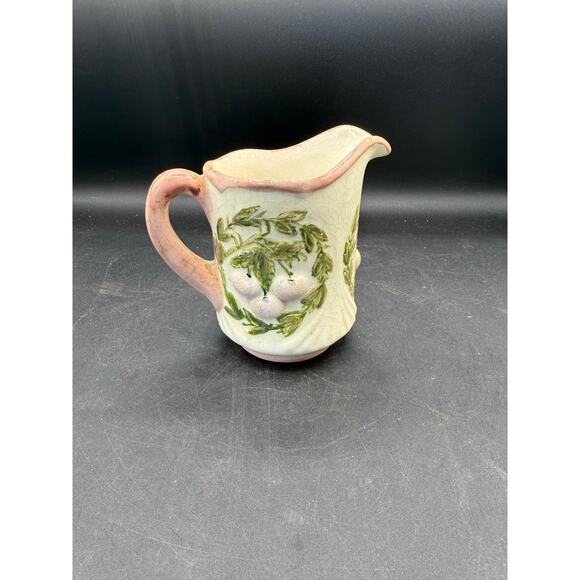 Vintage Small Ceramic Cream Pitcher with Fruit Design - Picture 3 of 8